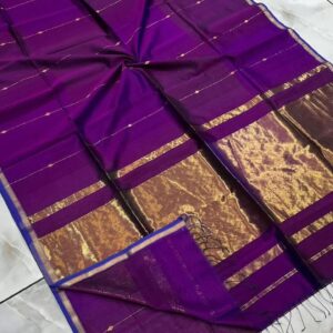 Maheshwari Handwoven  Small border buti  jhalar shaded  Saree